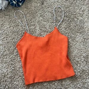 Glassons beaded strap orange tank